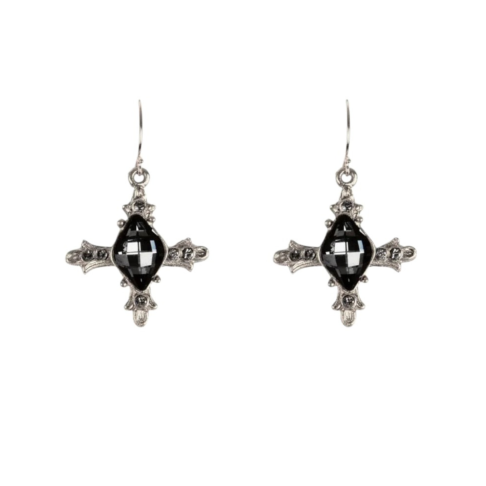 Virgins Saints & Angels Vsa Ice Cross Earrings In Silver & Night